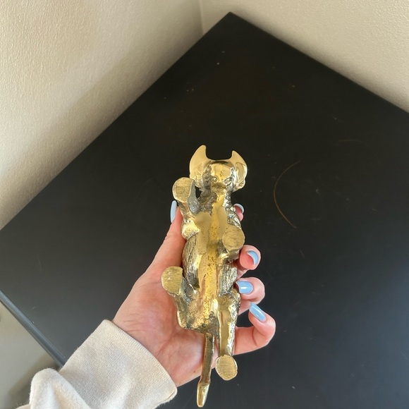 Vintage Solid Brass Charging Bull 8” Figurine Taurus Statue - Picture 7 of 7